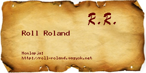 Roll Roland névjegykártya